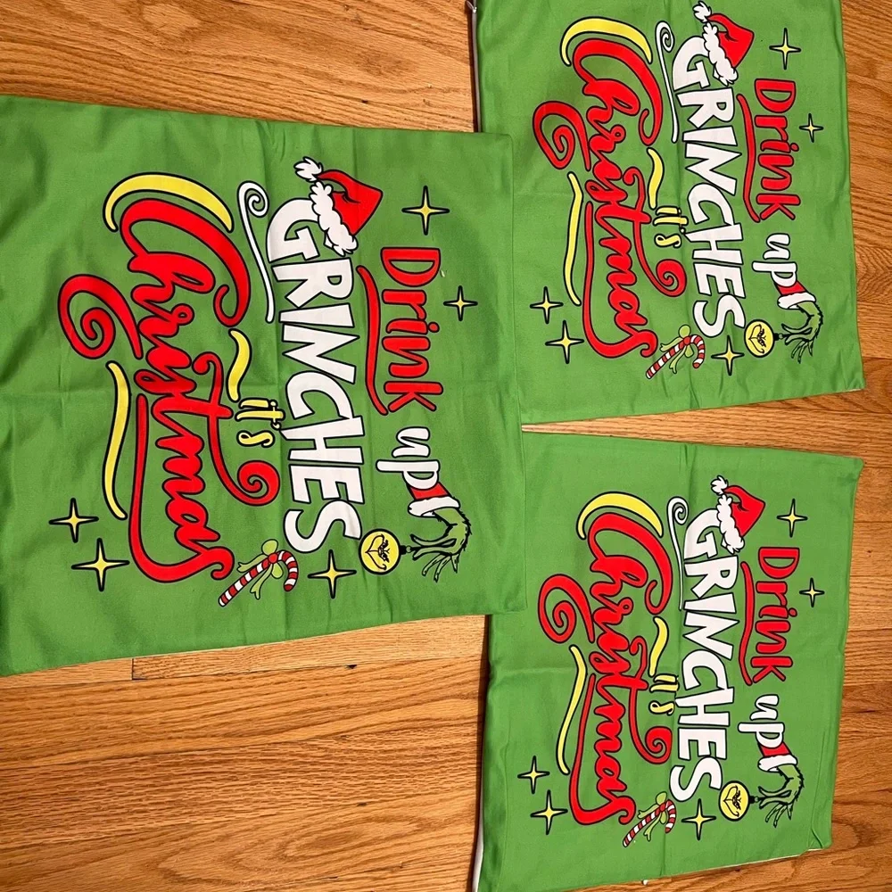 Green Christmas Grinch Pillow Covers drink up